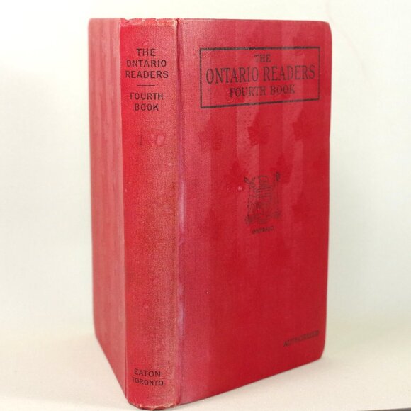 Antique School Readers Red Cloth Maple Leaf, Ontario Readers Fourth Book 1925 - Picture 1 of 9